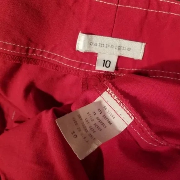 Campaigne Lightweight Red Capri Pant - Picture 2 of 6